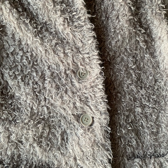 Brown Teddy Hoodie Women's Vest Button Up Size Large - Picture 4 of 6